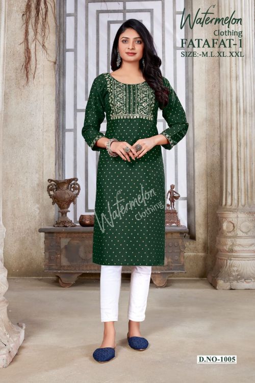 Fatafat 1 By Watermelon Cotton Kurti Catalog